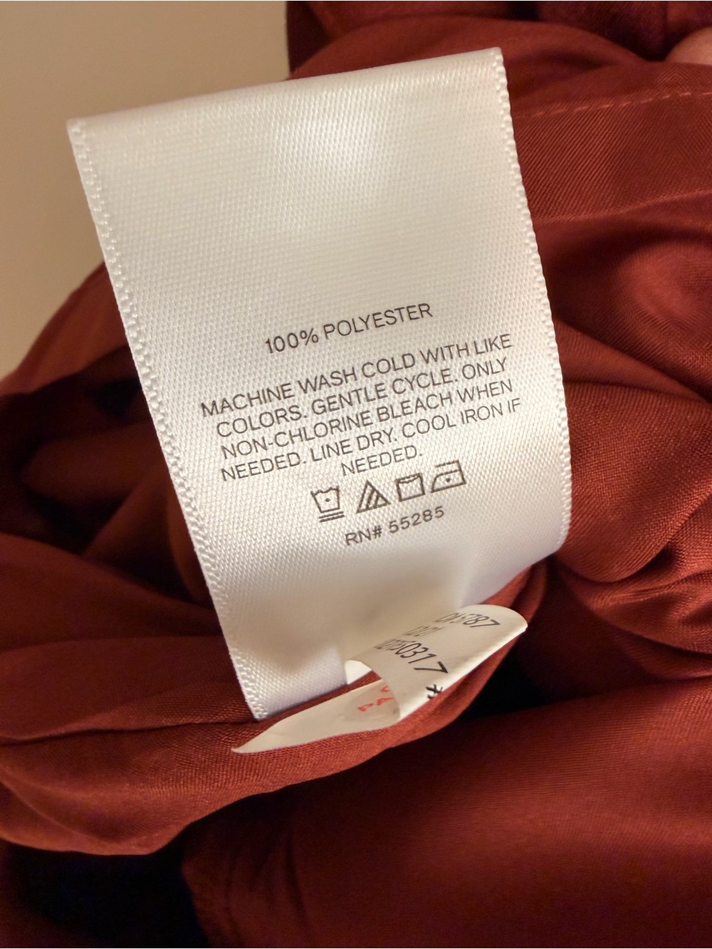 NWT Express Satin Tie-Waist Faux Wrap Midi Skirt- Rust Red Size 2 - Picture 11 of 11